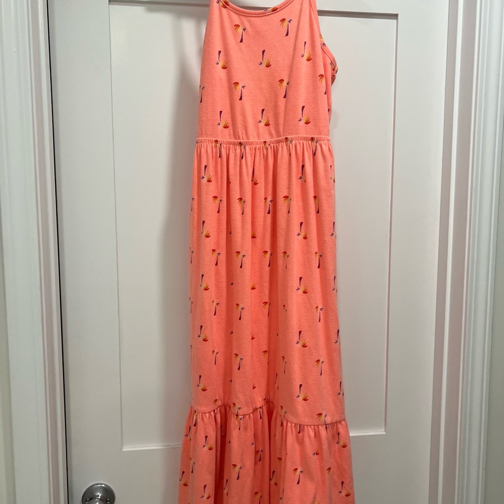 Cat & Jack orange palm tree dress large 10/12